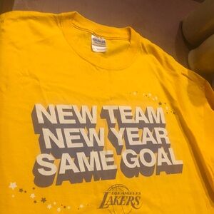 Los Angeles Lakers Yellow Graphic Tee - "New Team New Year Same Goal"